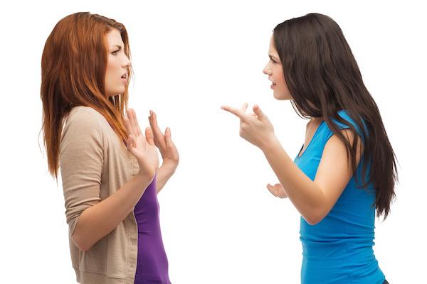 Two women in a dispute