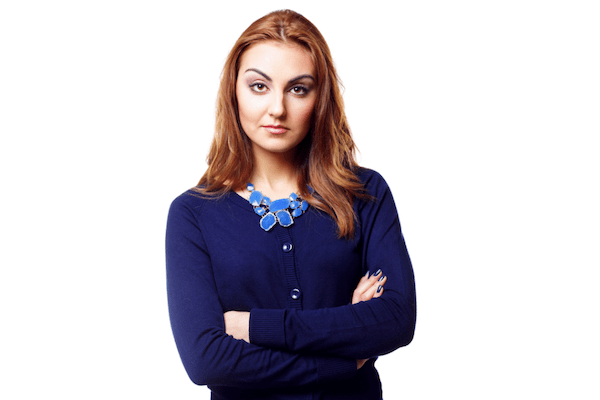 woman who has her arms folded and an dismission expression