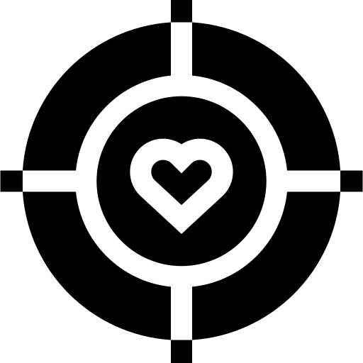 icon of target with heart in center